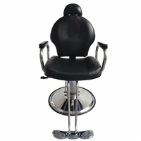 Barber Chair with Headrest Black